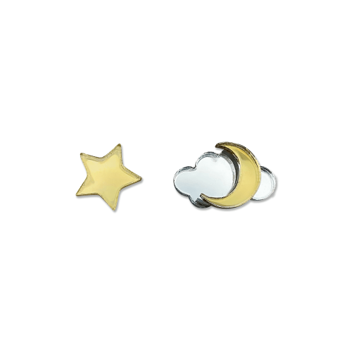 Celestial Stud Earrings Star & the Moon 20-1002 