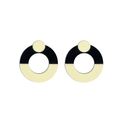 Geometry Earrings Circles Two-Tone 10-1067 