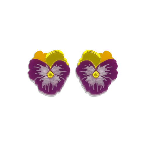 The Garden Earrings Pansies Small 10-1086 