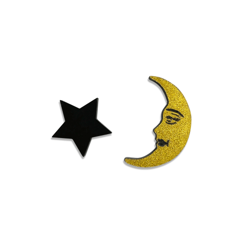 Celestial Καρφωτά Σκουλαρίκια Φεγγάρι & Αστέρι 20-1020 