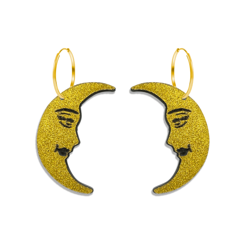 Celestial Earrings Hoop Moon 10-1087 