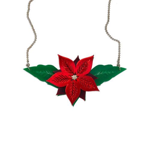 Christmas Necklace Poinsettia 30-1065 