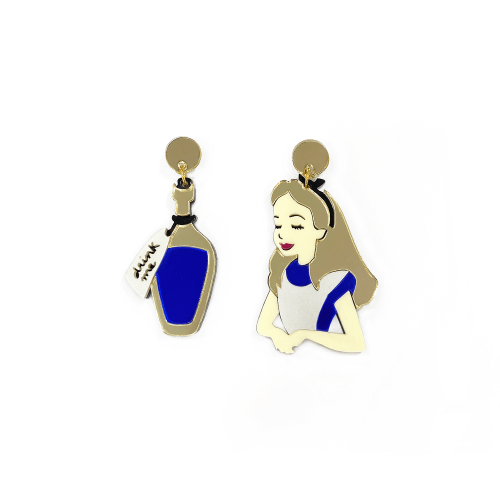 Fairytales Earrings Alice in Wonderland and Potion Bottle 10-1002 